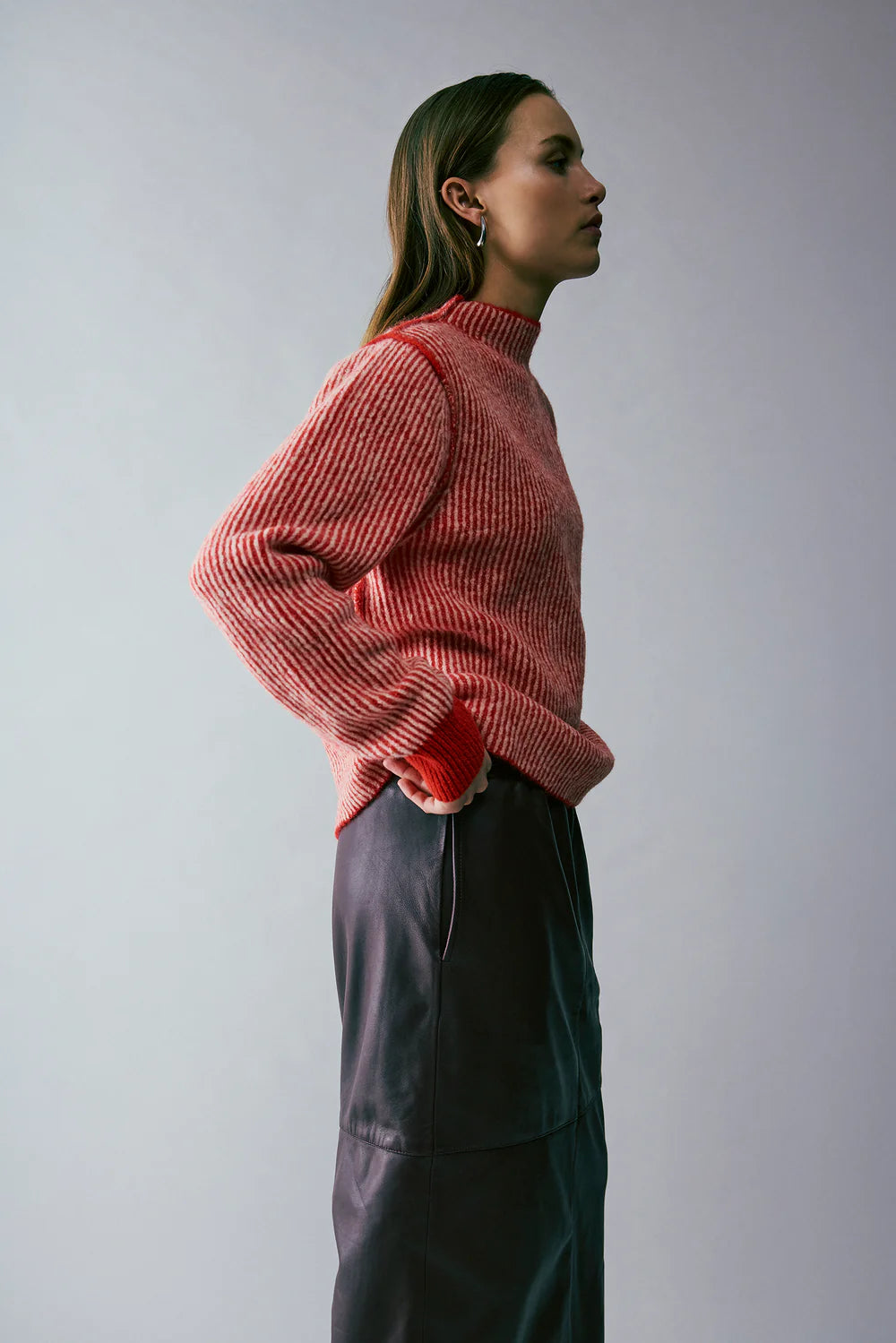 Ames knit red